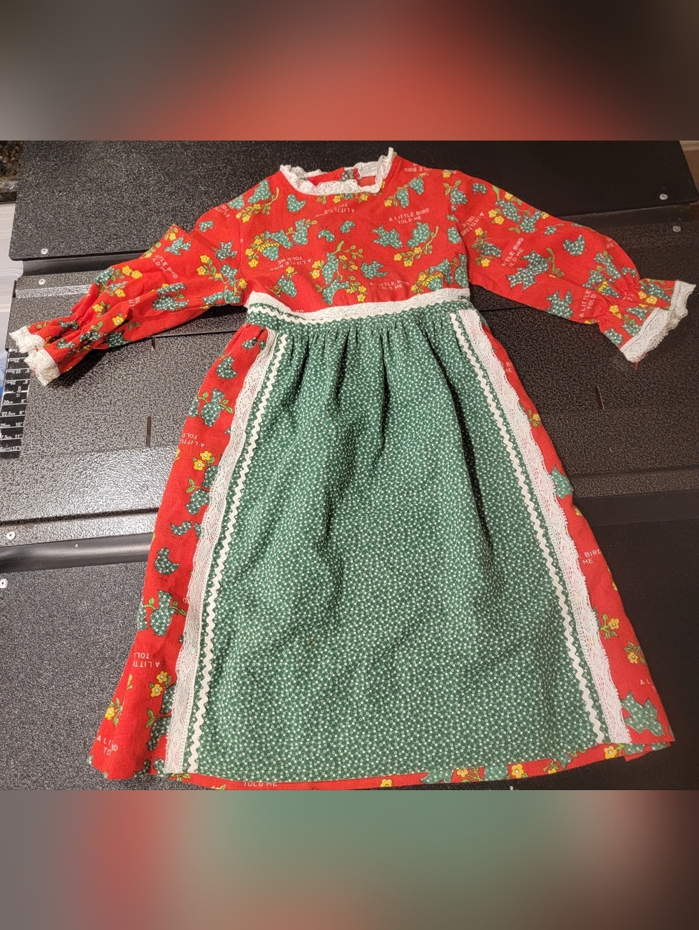 1970s Montgomery Ward "Little Bird" Dress Prairie / Cottagecore / Novelty Print